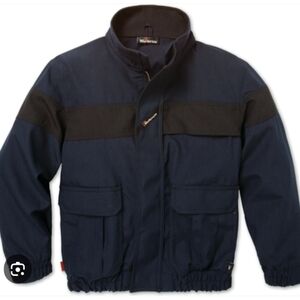 Workrite L Fire Resistant Men's Navy Black Jacket No Hood